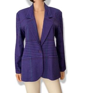 NWOT Vintage Smith & Jones wool purple green striped blazer